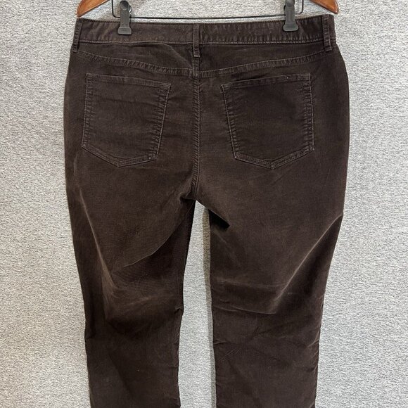 Eddie Bauer Womens Mini Corduroy Pants Size 12 Brown Slightly Curvy Straight - Picture 13 of 16